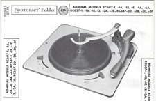 1958 ADMIRAL RC607-1 TURNTABLE SERVICE Repair MANUAL Photofact RC637-1B RC647-2D picture
