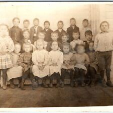 c1910s Group School Children RPPC Antique Real Photo Postcard Pioneer House A125 picture