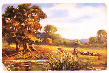 Raphael Tuck & Sons Postcard Beckenham Kent Cows Pasture Landscape Painting picture