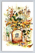 Garden Painting Birds Flowers by Phyllis Howard Postcard picture