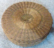 Antique Penobscot Passamaquoddy Sweetgrass Ash Basket Lidded Dyed Sewing Basket picture