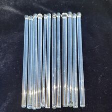 12 Vintage Glass Swizzle Sticks Stirrers Hand Made Solid Clear MCM Mad Men picture
