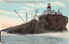 Tillamook Rock Lighthouse Terrible Tilly Haunted Disaster Storm Vtg Postcard A53 picture