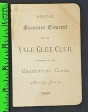 Vintage 1880s Yale University Glee Club Summer Concert Ivy League Music Program picture