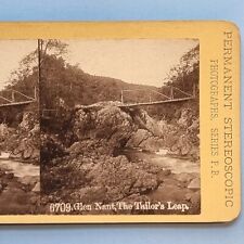 Stereoview Card 3D Real Photo C1880 Argyll Scotland Tailors Leap Bridge picture