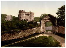 Isle of Wight. Carisbrooke, the Castle. Vintage Photochrome by P.Z, Photochrome Zu picture