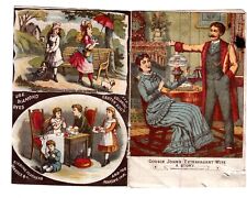 Diamond Dyes COUSIN JOHN'S EXTRAVAGANT WIFE Family Council  Vict Card c1880s picture