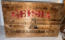 Antique BOSTON Wooden GEISHA KING CRAB MEAT Shipping Crate picture