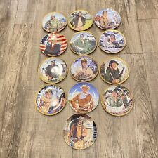 Vintage Lot (13) John Wayne Plates By Franklin Mint Heirloom Military Wild West picture