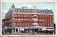 VINTAGE POSTCARD HOTEL SHELDON & STREET SCENE AT EL PASO TEXAS c. 1920 picture
