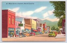 c1940s Main Street Davis Drugs Hotpoint Cafes Andrews North Carolina NC Postcard picture