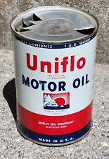 Vintage UNIFLO Motor Oil Quart Tin Can Skelly (Empty) picture