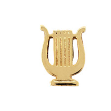 Music Band Lyre Harp Wreath Gold Tone Lapel Hat Pin School Award Balfour picture