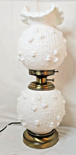Fenton Lamp Glas Cabbage Rose Gone with The Wind style Vintage.  C-Top picture