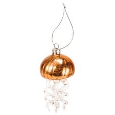 Metallic glass jellyfish ornament/gold/copper and clear /Christmas picture