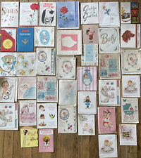 40 Vtg 1950s-70s Unused Greeting Cards: Baby Anniversary Birthday Travel picture