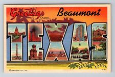 Beaumont TX-Texas, LARGE LETTER Greetings Vintage Souvenir Postcard picture