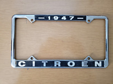Vintage 1947 Citroen License Frame Metal Chrome picture