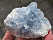 Celestite Crystal Geode Cluster Healing natural bed CELESTINE Deep blue 125g picture