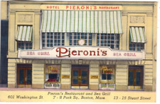 LINEN Postcard     PIERONI'S HOTEL AND RESTAURANT  -  BOSTON, MA picture