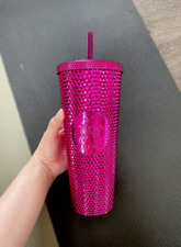 Starbucks 2022 Christmas Pink Bling Studded Tumbler 24 oz Cold Cup picture