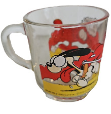 1987 McDonalds 1 Garfield Odie Mug Clear Glass 8 oz Cup Vintage Collectible picture