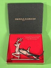 Reed & Barton Deer Sleigh Christmas Ornament Handcrafted Silver Siver Vintage picture
