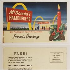 Early 1960's McDonald's Season's Greetings Postcard picture