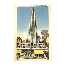 Vintage RCA Building Rockefeller Center New York City Linen Postcard picture