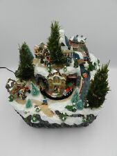 Winter Valley Fiber Optic Musical Animated Train Christmas Village  picture
