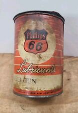 Vintage Phillips 66 Lubricant One Pound Multi Purpose Grease Tin Oil Can picture