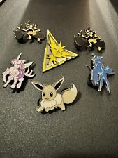 Pokemon Enamel Pins - Team Instinct Zapdos, Eevee, Dialgo Palkia & two Kleavors picture