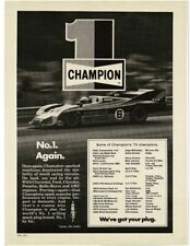 1974 CHAMPION Spark Plugs MARK DONOHUE 1973 Can Am Porsche 917 Vintage Print Ad picture