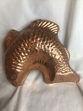 Vintage Copper Fish Shaped Jello Mold, Tin Lined Kitchen Dessert Wall Decor NICE picture