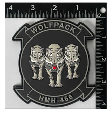 MARINE CORPS HMH-466 WOLFPACK MILITARY HOOK & LOOP PVC PATCH picture
