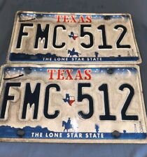 Texas License Plate Pair (FMC-512) The Lone Star State Space Shuttle Cowboy Oil picture