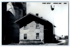 c1980 CRI&P Depot Greene Iowa Railroad Train Depot Station RPPC Photo Postcard picture