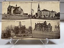 c1912 4 Scenes~Court House~Hospital~Church~High School Carroll, Iowa IA Postcard picture
