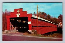 Lenhartsville PA- Pennsylvania, Covered Bridge, Antique, Vintage Postcard picture