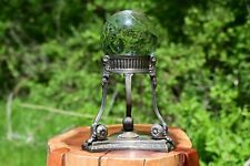 Antique Pewter Crystal Ball Divination Quartz Fortune  picture
