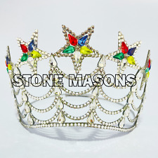 Masonic OES 5 Stars New Style Tall Crown, OES Five Star OES Crown Silver Tone picture