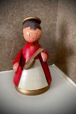 Vintage Wooden Angel Music Box Plays Brahms Lullaby picture