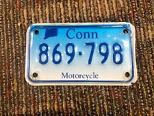 Connecticut Motorcycle License Plate Conn Motor Cycle CT 869-798 picture