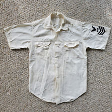 VTG US Navy USN Summer White Shirt w/ Patch Petty Officer 1st Class Signalman picture