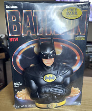Vintage 1989 Ralston BATMAN Cereal Box NEW SEALED with Coin Bank Toy picture