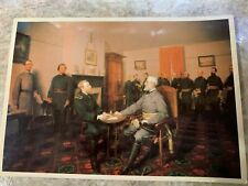 Civil War Postcard Surrender at Appomattox by General Lee to General Grant picture