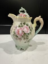 Antique German Porcelain Creamer Pitcher With Hand Painted Roses picture