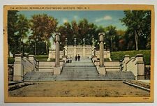 1948 NY Postcard Troy Rensselaer Polytechnic Institute RPI The Approach linen picture