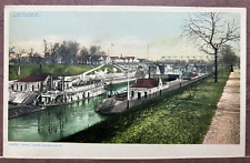 Postcard Canal Locks Waterfront Boats Louisville KY Detroit Publ. picture