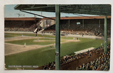 1914 MI Postcard Detroit Navin Park Baseball Stadium American League game crowd picture